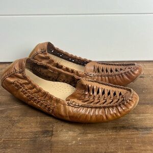 Cole Haan Woven Cutout Leather Soft-Soled Slip on driving loafer size 7 huarache